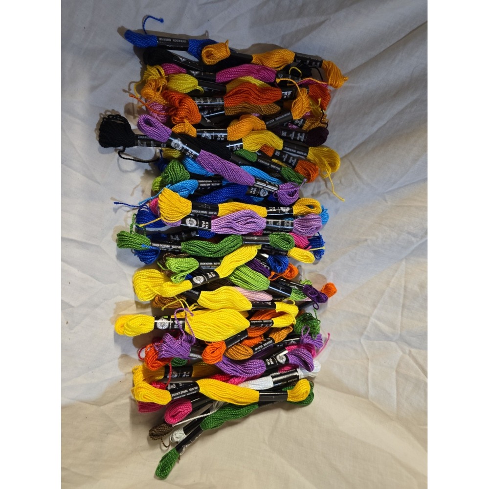 Loops & Threads Lot Of 50+ Skein Craft Cord Variegated Embroidery Floss Used